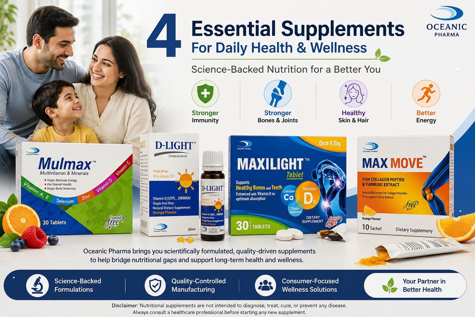 Essential Daily Health & Wellness Supplements by Oceanic Pharma